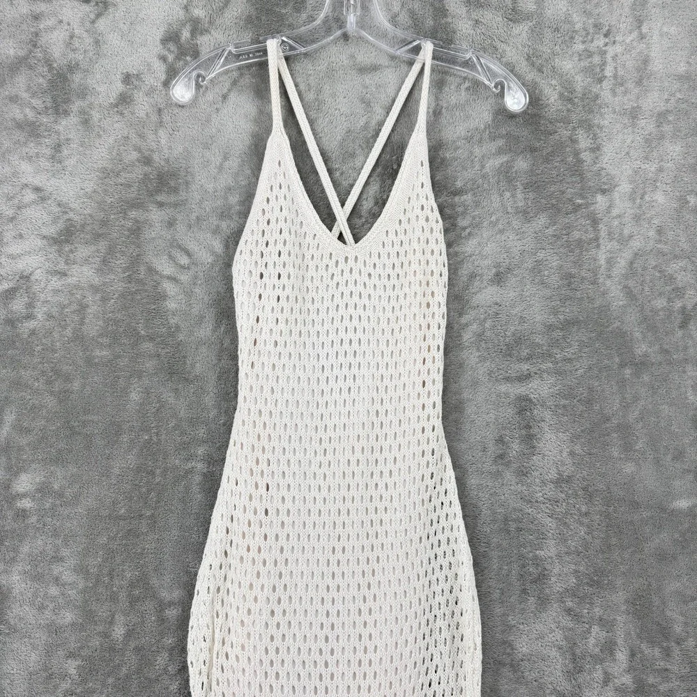 Venus Dress Womens Medium Crochet Maxi Mermaid Boho Low Back Bodycon Boho Resort - Picture 4 of 11
